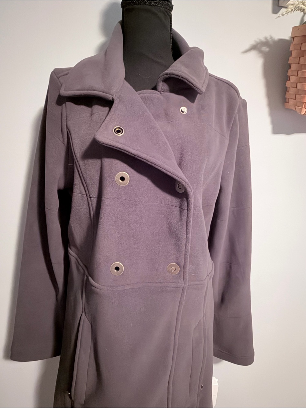 Athleta Lavender Double-Breasted Trench Coat
